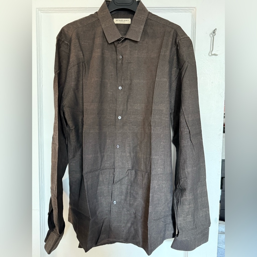 Burberry brown check shirt L